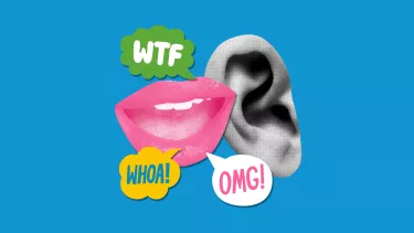 A collage of mouths saying WTF, OMG and WOAH!