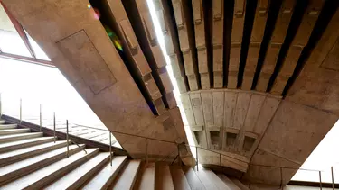 Architectural detail of the stairs inside the Sydney opera house.