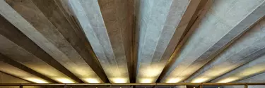Architectural detail of the concrete pillars inside the Sydney opera house.
